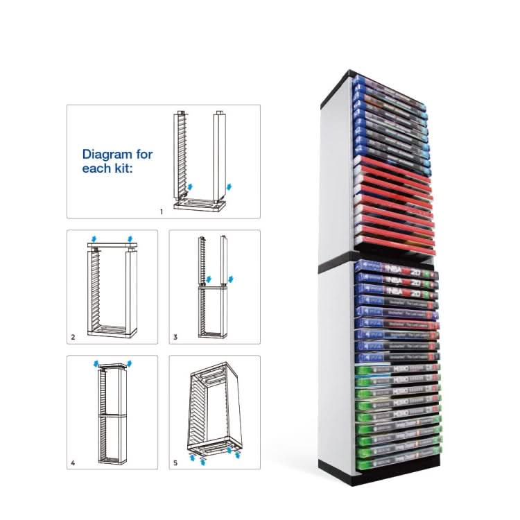 Console Game Cd Storage Rack Can Accommodate 36 Double-Layer Disc Racks For PS5 Reluova