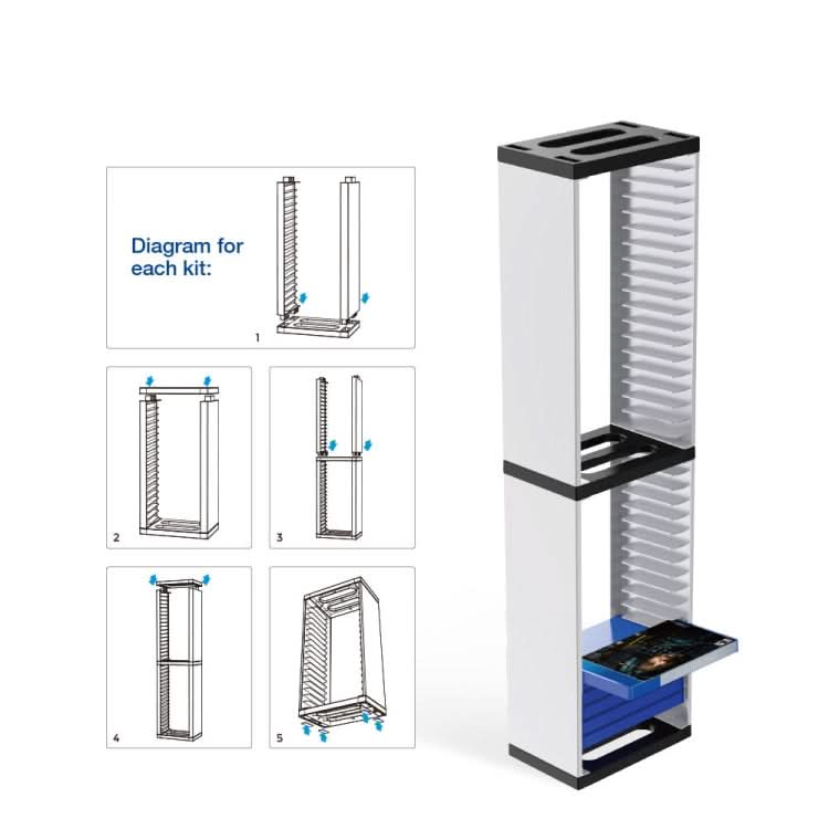 Console Game Cd Storage Rack Can Accommodate 36 Double-Layer Disc Racks For PS5 Reluova