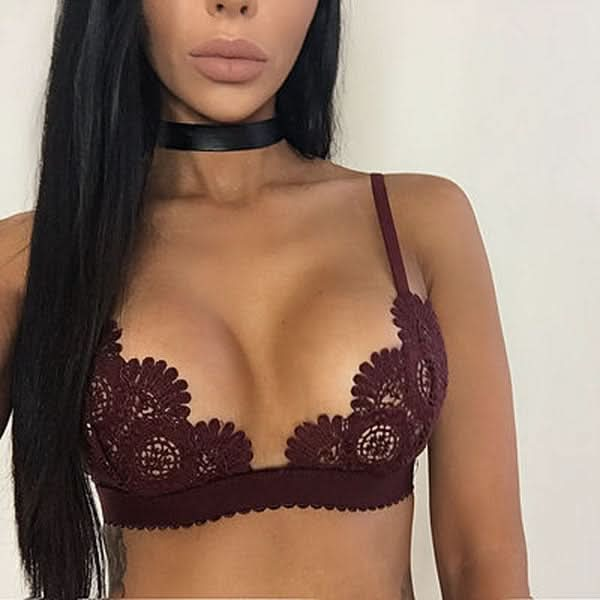 Lace Floral Bralet Bra Bustier Adjusted Straps Crop Top