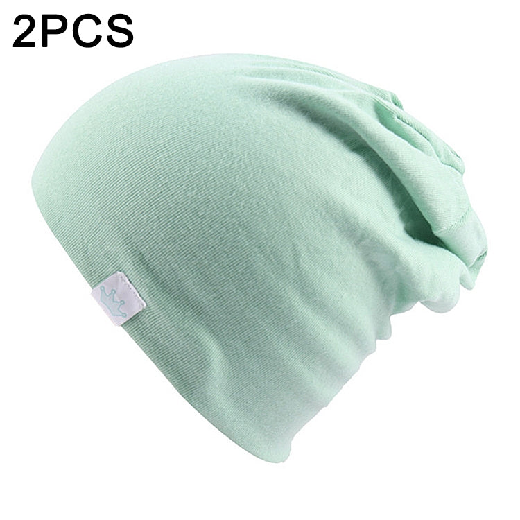 2 PCS Cute Solid Knitted Cotton Hat Beanies Autumn Winter Warm Earmuff Colorful Crown Caps For Newborn Baby Children-Reluova