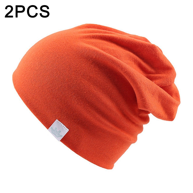 2 PCS Cute Solid Knitted Cotton Hat Beanies Autumn Winter Warm Earmuff Colorful Crown Caps For Newborn Baby Children-Reluova