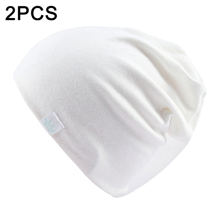 2 PCS Cute Solid Knitted Cotton Hat Beanies Autumn Winter Warm Earmuff Colorful Crown Caps For Newborn Baby Children-Reluova