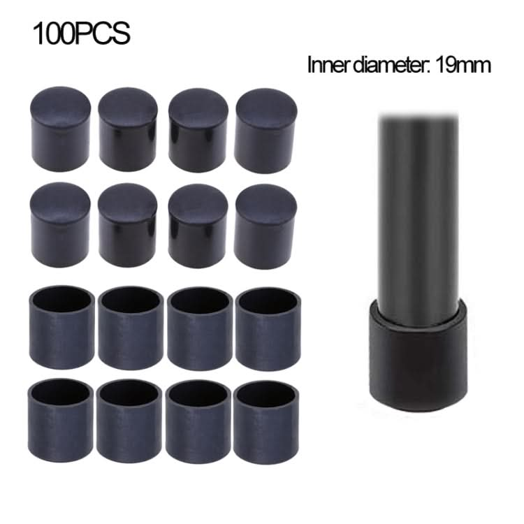 100 PCS Plastic Chair Feet Protectors Black Anti-skid Furniture Legs Table Base Cap Floor Protector Cover