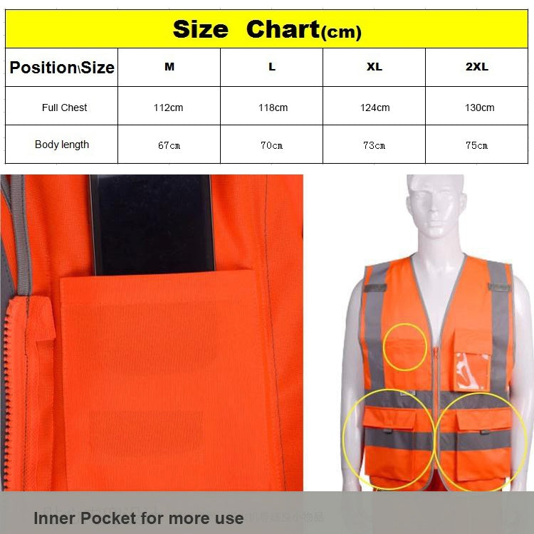 Multi-pockets Safety Vest Reflective Workwear Clothing