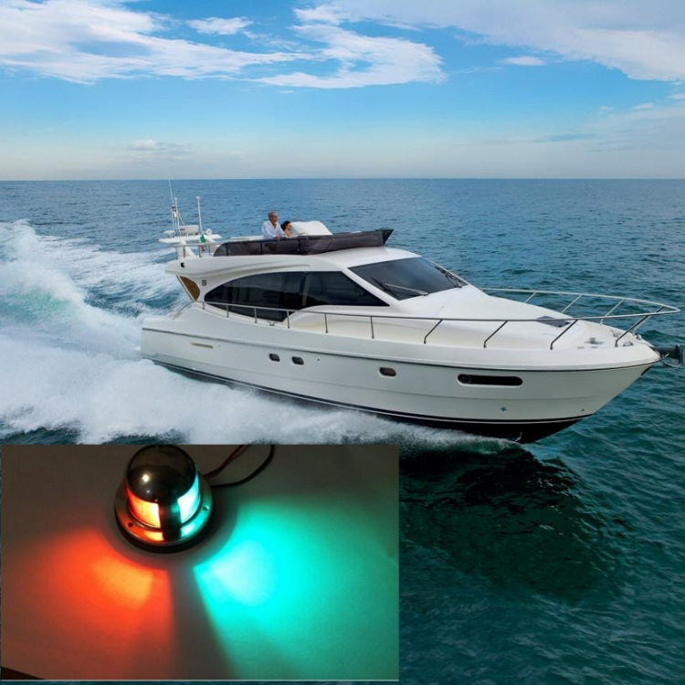 4W 12V IP65 Waterproof Stainless Steel Two-color Marine Signal Light Red and Green LED Lights