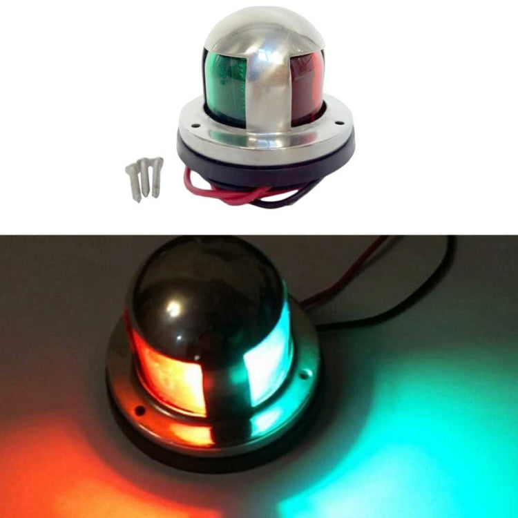 4W 12V IP65 Waterproof Stainless Steel Two-color Marine Signal Light Red and Green LED Lights-Reluova