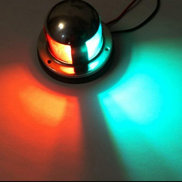 4W 12V IP65 Waterproof Stainless Steel Two-color Marine Signal Light Red and Green LED Lights