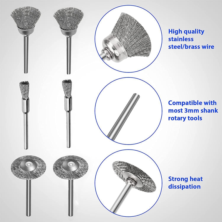 10 PCS Wire Brush Metal Descaling Polishing Brush To Remove Oxide Layer Flat Polishing Brush