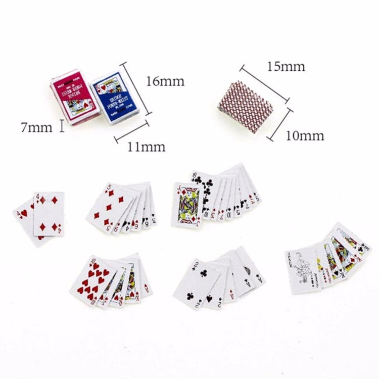 1:12 DIY Cute Dollhouse Poker Playing Cards Style Random Mini Poker Doll Accessories