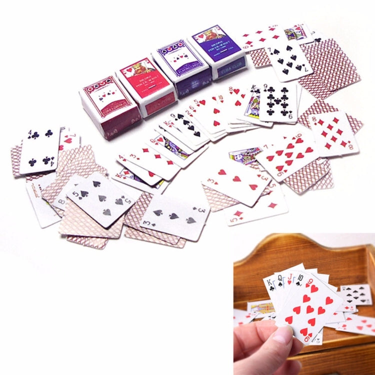 1:12 DIY Cute Dollhouse Poker Playing Cards Style Random Mini Poker Doll Accessories