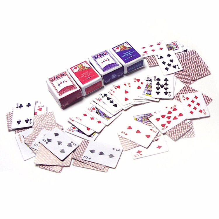 1:12 DIY Cute Dollhouse Poker Playing Cards Style Random Mini Poker Doll Accessories