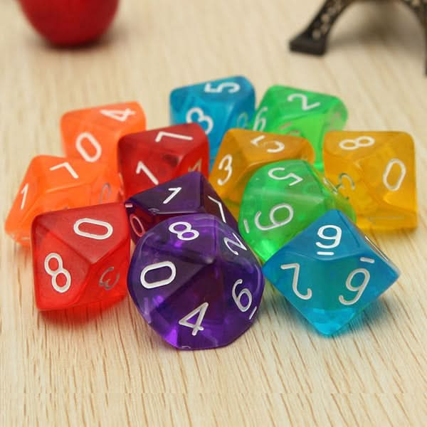 4 PCS Transparent Polyhedron Outdoor Bar Family Party Game Dice Reluova