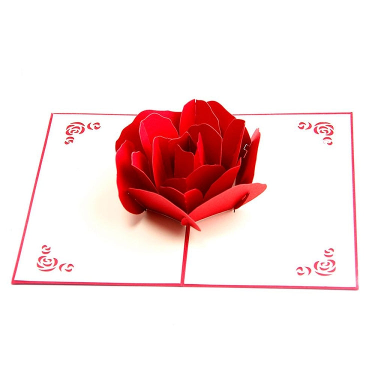 3D Pop Up Rose Thank You Greeting Postcards Flower Handmade Blank Vintage Paper Happy Birthday Love Gift Card, Size: 13x16cm My Store