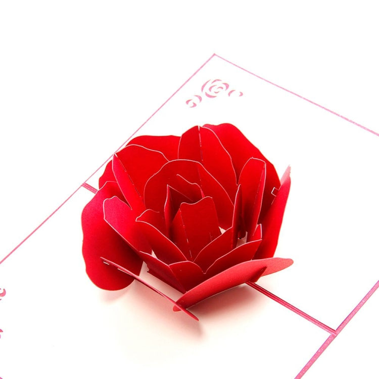 3D Pop Up Rose Thank You Greeting Postcards Flower Handmade Blank Vintage Paper Happy Birthday Love Gift Card, Size: 13x16cm My Store