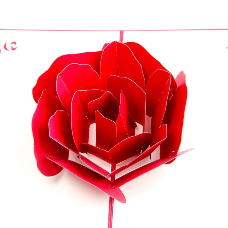 3D Pop Up Rose Thank You Greeting Postcards Flower Handmade Blank Vintage Paper Happy Birthday Love Gift Card, Size: 13x16cm My Store