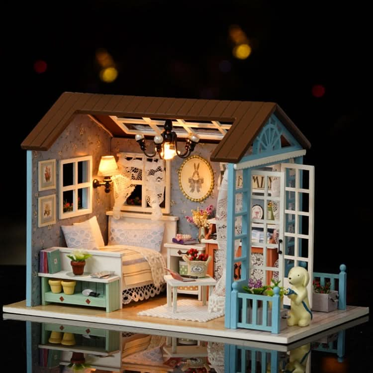 Cute Room Wooden House Furniture DIY Dollhouse Toys for Children Christmas and Birthday Gift Reluova