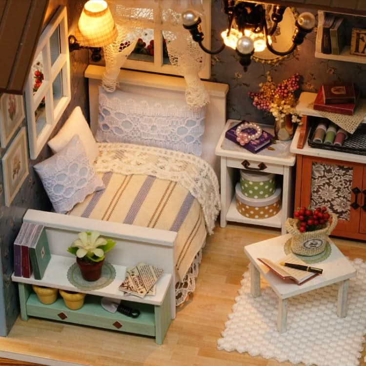 Cute Room Wooden House Furniture DIY Dollhouse Toys for Children Christmas and Birthday Gift Reluova