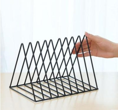 Triangle Simple Iron Metal Desktop Storage Rack Shelf File Magazine Bookend Office Rack Stationery Organizer Holder My Store