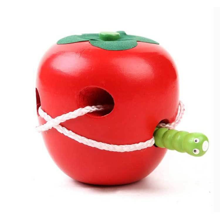 Wooden Learning and Education Children Colorful Worm Eat Fruit Apple Educational Toys Reluova