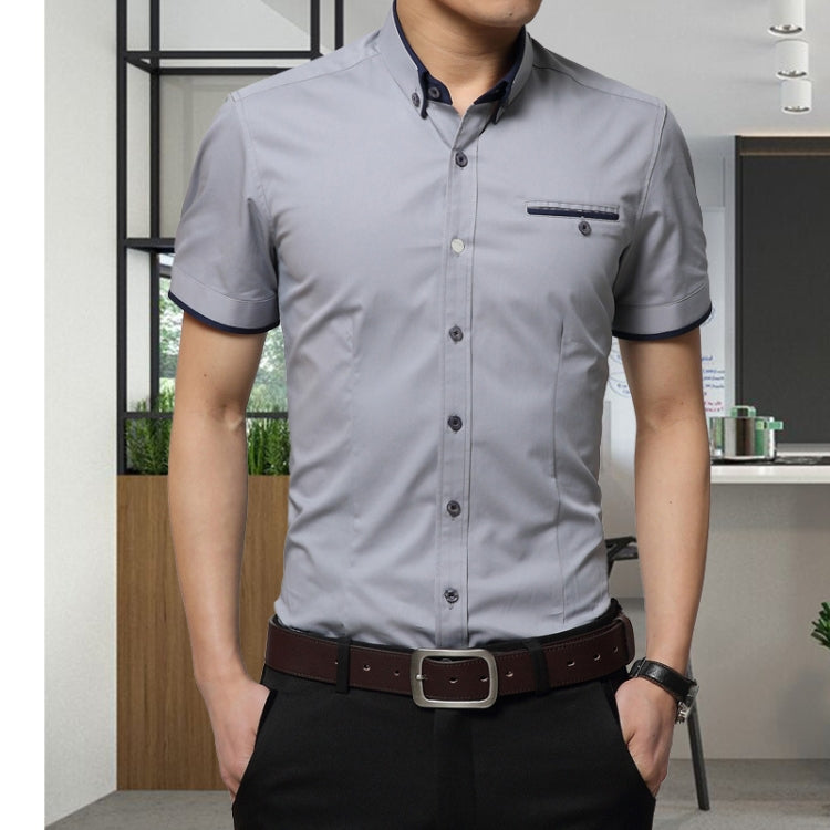 Men Business Shirt Short Sleeves Turn-down Collar Shirt, Series 2 Reluova