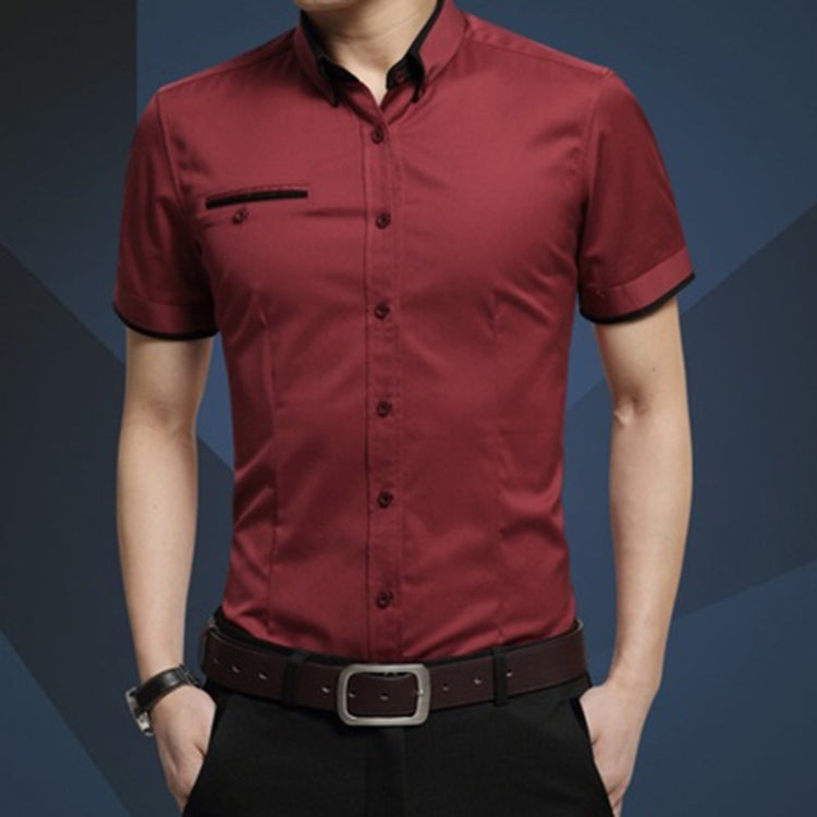 Men Business Shirt Short Sleeves Turn-down Collar Shirt, Series 2 Reluova