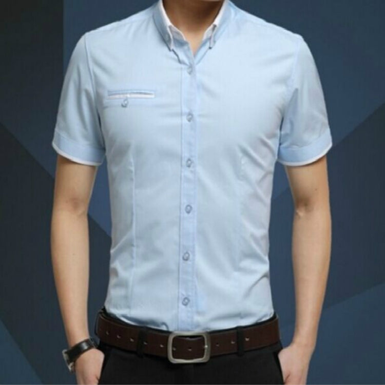 Men Business Shirt Short Sleeves Turn-down Collar Shirt, Series 2 Reluova