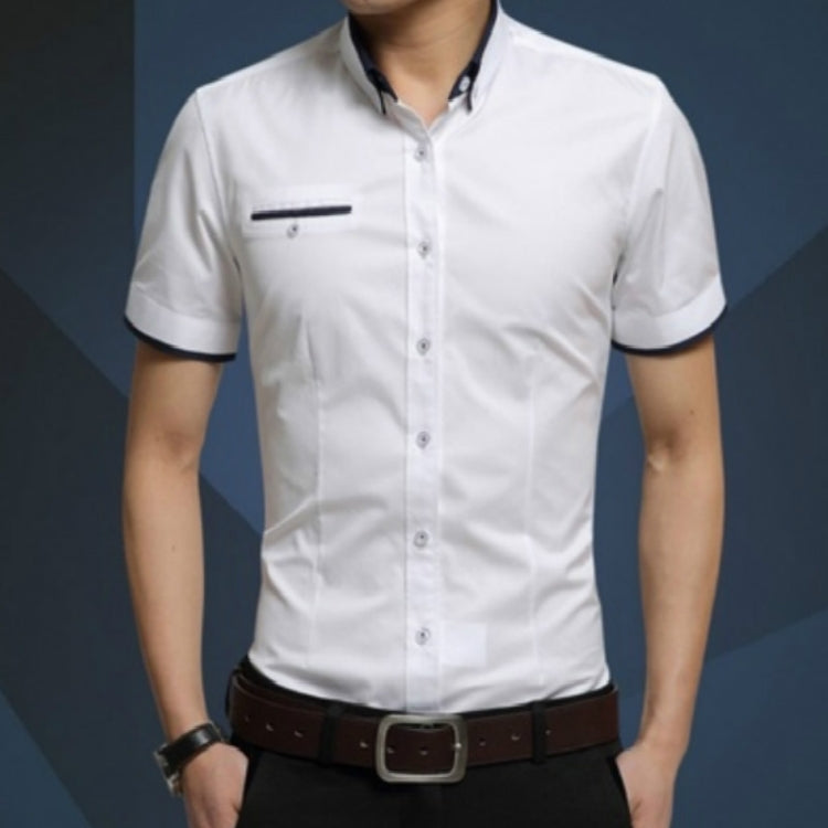 Men Business Shirt Short Sleeves Turn-down Collar Shirt, Series 2 Reluova