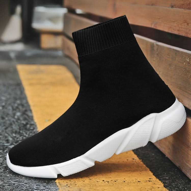 Knit Upper Breathable Sport Sock Boots Chunky Sneakers High Top Running Shoes for Men /  Women Reluova