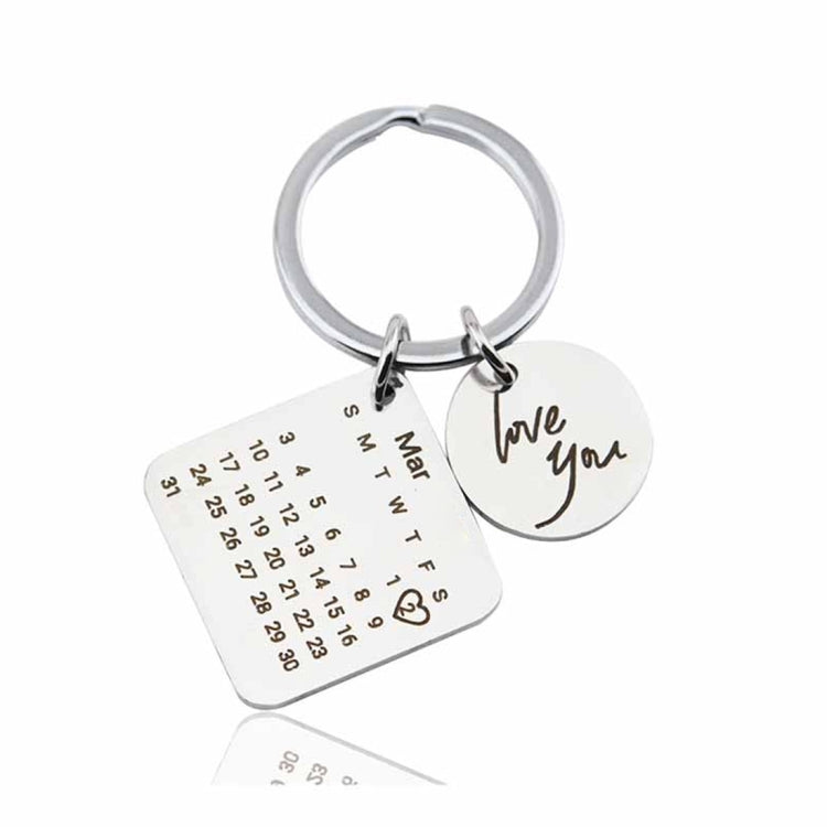 Personalized Calendar Keychain Hand Carved Calendar Keyring Stainless Steel Brelok ÎҵÄÉ̵ê