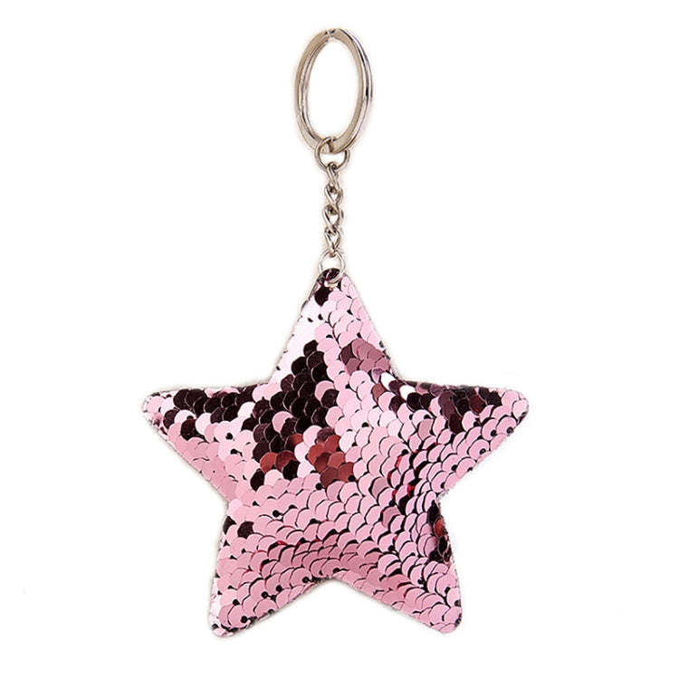 2 PCS Cute Chaveiro Star Keychain Glitter Pompom Sequins Key Chain Gifts for Women Llaveros Mujer Car Bag Accessories Key Ring