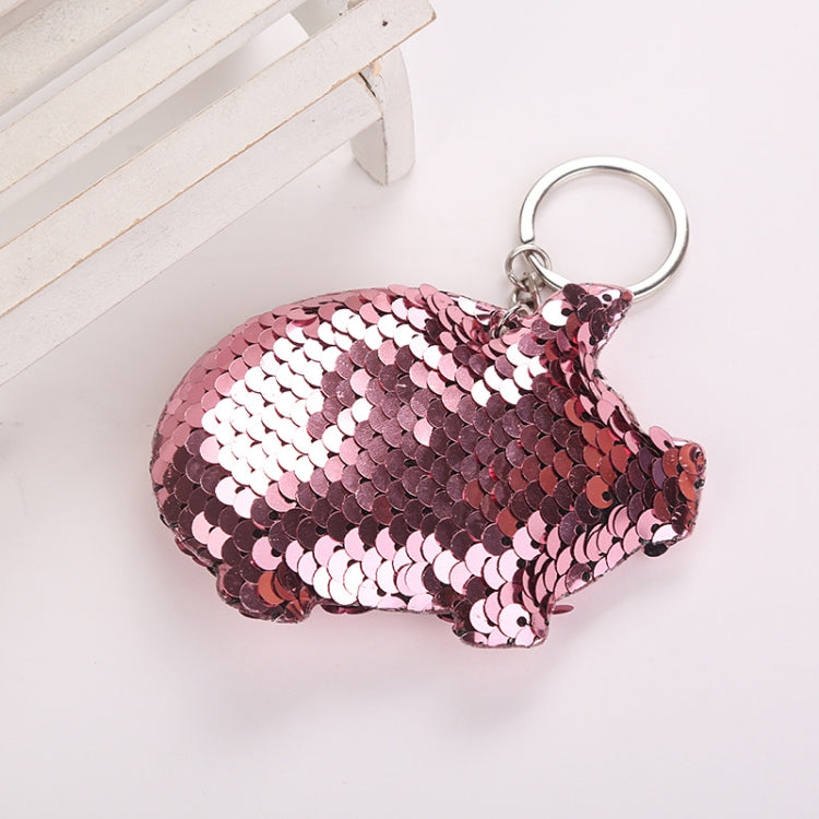 2PCS Cute Chaveiro Pig Keychain Glitter Pompom Sequins Key Chain Gifts for Women Llaveros Mujer Car Bag Accessories Key Ring ÎҵÄÉ̵ê