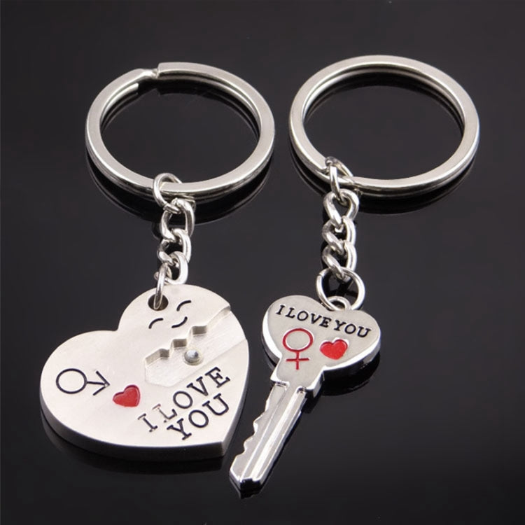 Fashion Heart Key Ring Silver Color Lovers Love Key Chain Valentine Day Gift 1 Pair Couple Keychain ÎҵÄÉ̵ê