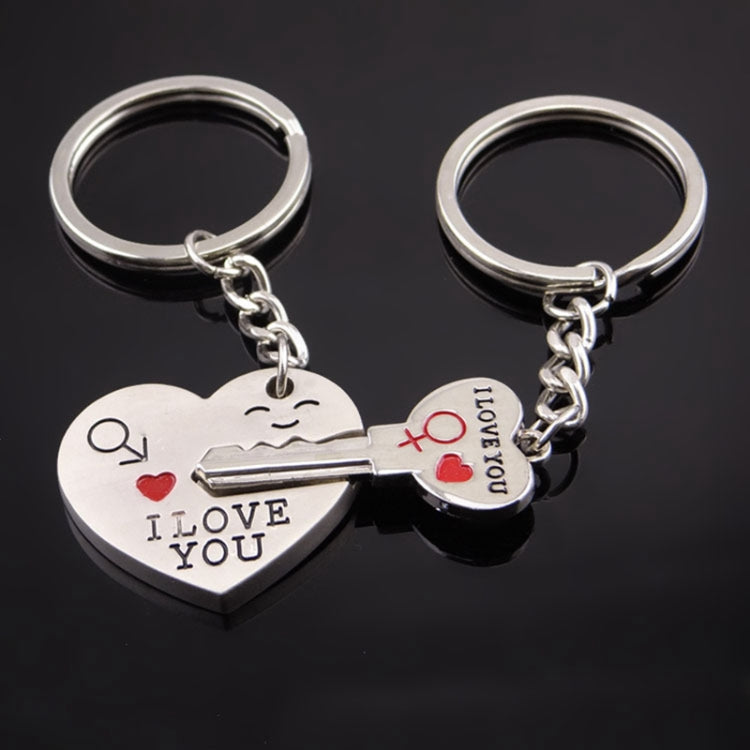 Fashion Heart Key Ring Silver Color Lovers Love Key Chain Valentine Day Gift 1 Pair Couple Keychain ÎҵÄÉ̵ê