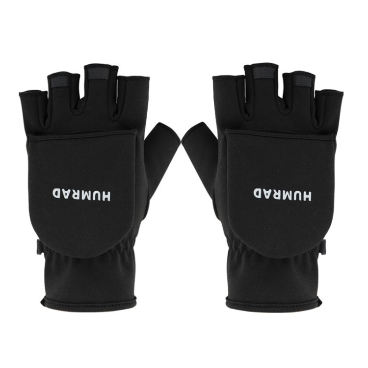 HUMRAO Winter Half-Finger Flip Cover Warm Gloves For Outdoor Sports Skiing And Cycling Reluova