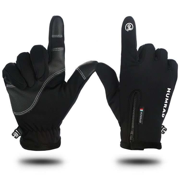 HUMRAO Outdoor Riding Gloves Winter Velvet Thermal Gloves Ski Motorcycle Waterproof Non-Slip Gloves Reluova