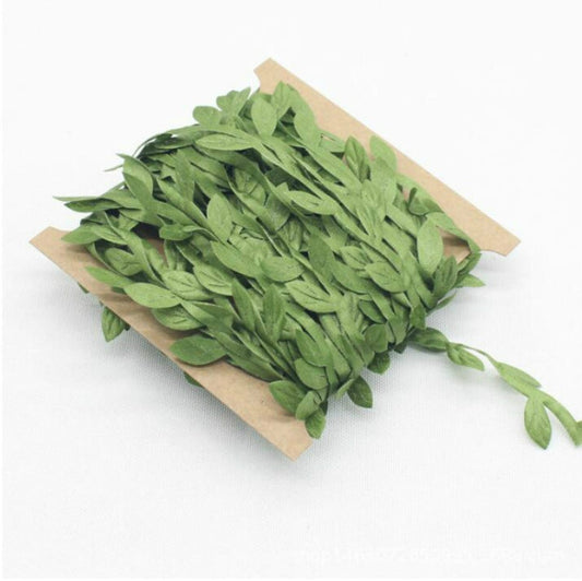 2 PCS Cloth Leaf Garland Decoration Accessories Green Leaf Cane Leaf Simulation DIY Garland Material-Reluova