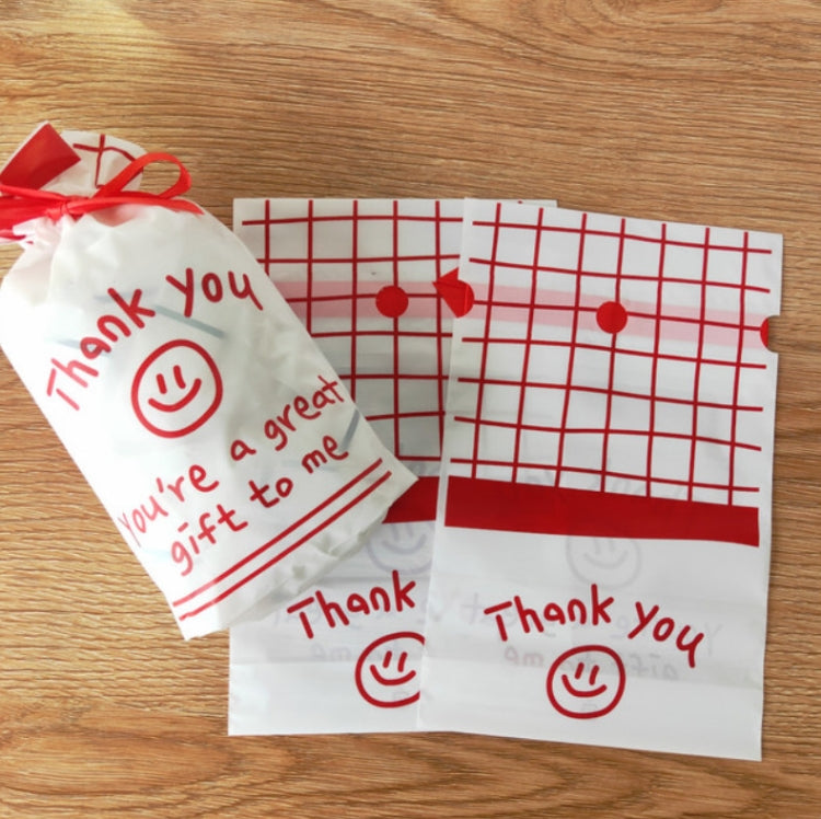 Medium Simple Drawstring Pocket Smiley Gift Food Travel Packaging Bag