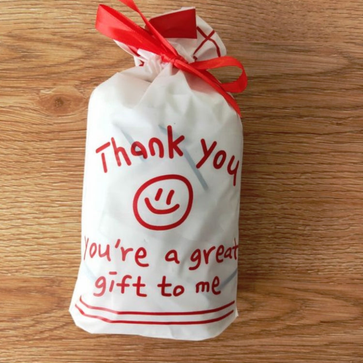 Medium Simple Drawstring Pocket Smiley Gift Food Travel Packaging Bag