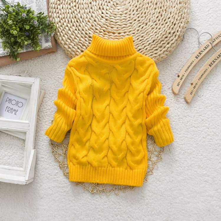 Winter Children's Thick Solid Color Knit Bottoming Turtleneck Pullover Sweater, Series 1