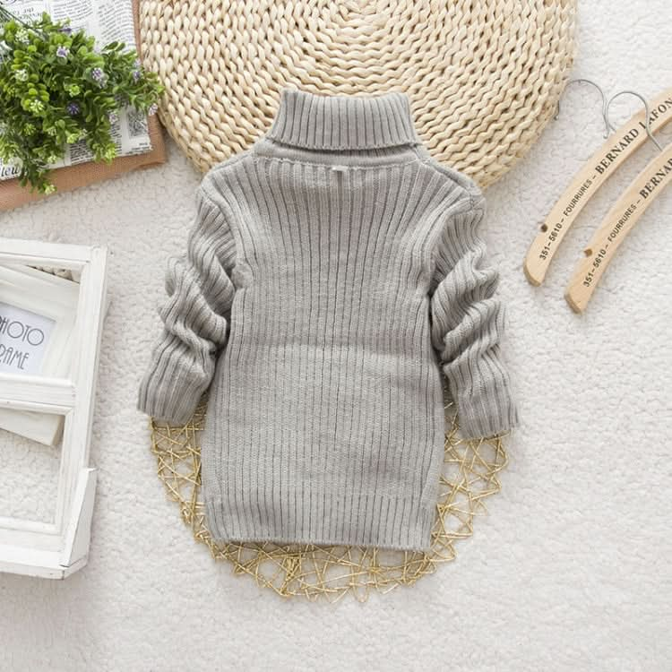 Winter Children's Thick Solid Color Knit Bottoming Turtleneck Pullover Sweater, Series 1