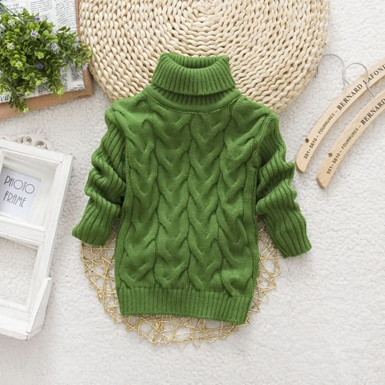 Winter Children's Thick Solid Color Knit Bottoming Turtleneck Pullover Sweater, Series 1