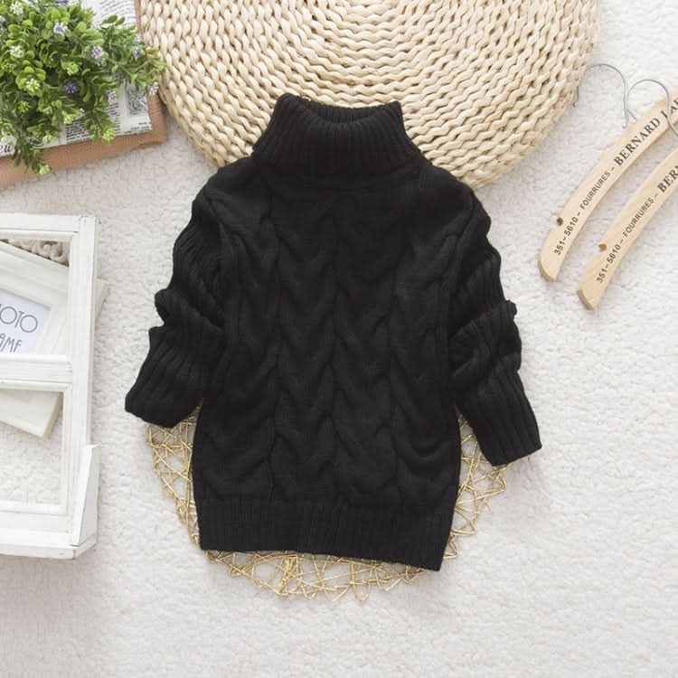 Winter Children's Thick Solid Color Knit Bottoming Turtleneck Pullover Sweater, Series 2