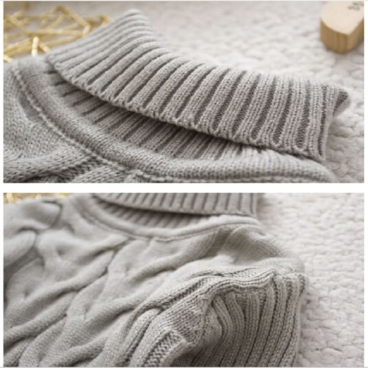 Winter Children's Thick Solid Color Knit Bottoming Turtleneck Pullover Sweater, Series 2