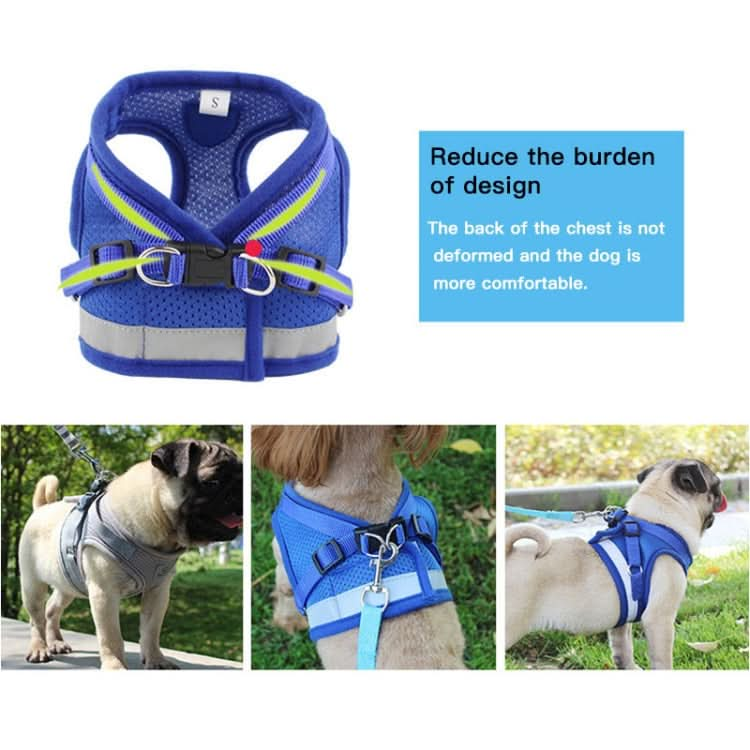 Adjustable Polyester Mesh Reflective Vest Lead Leash for Pet Dog - Reluova