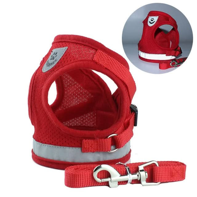 Adjustable Polyester Mesh Reflective Vest Lead Leash for Pet Dog - Reluova