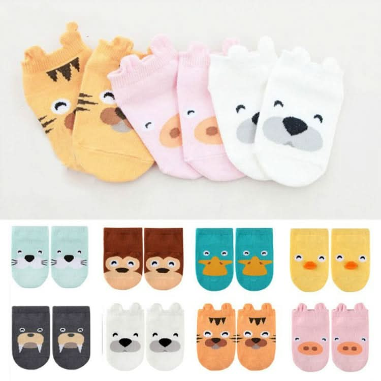 3 Pairs Small Infant Socks Little Ears Cotton Socks Kids Baby Cartoon Pattern Anti-slip Socks-Reluova