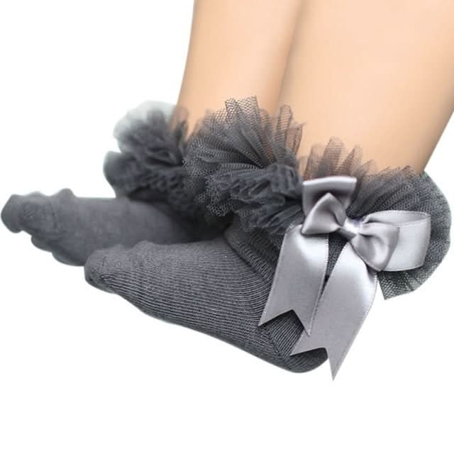 3 Pairs Bow Lace Socks Baby Cotton Ankle Socks-Reluova