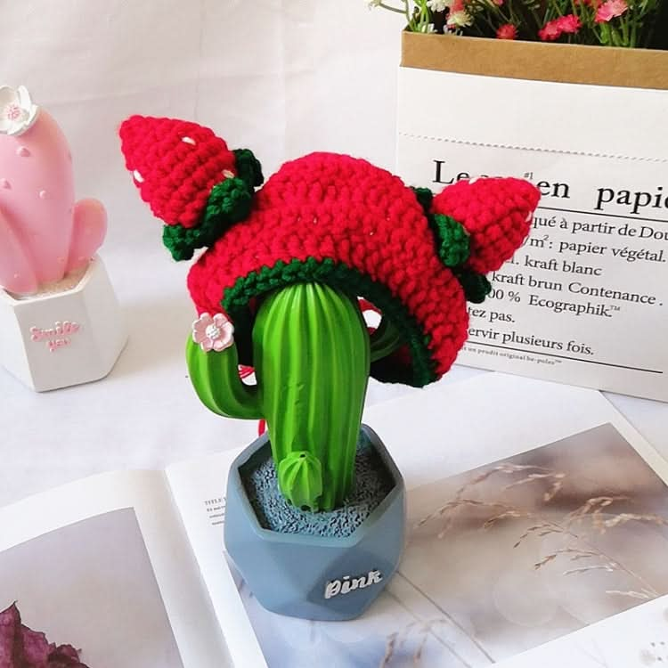 Cute Strawberry Headgear Handmade Knitted Hat Pet Accessories - Reluova