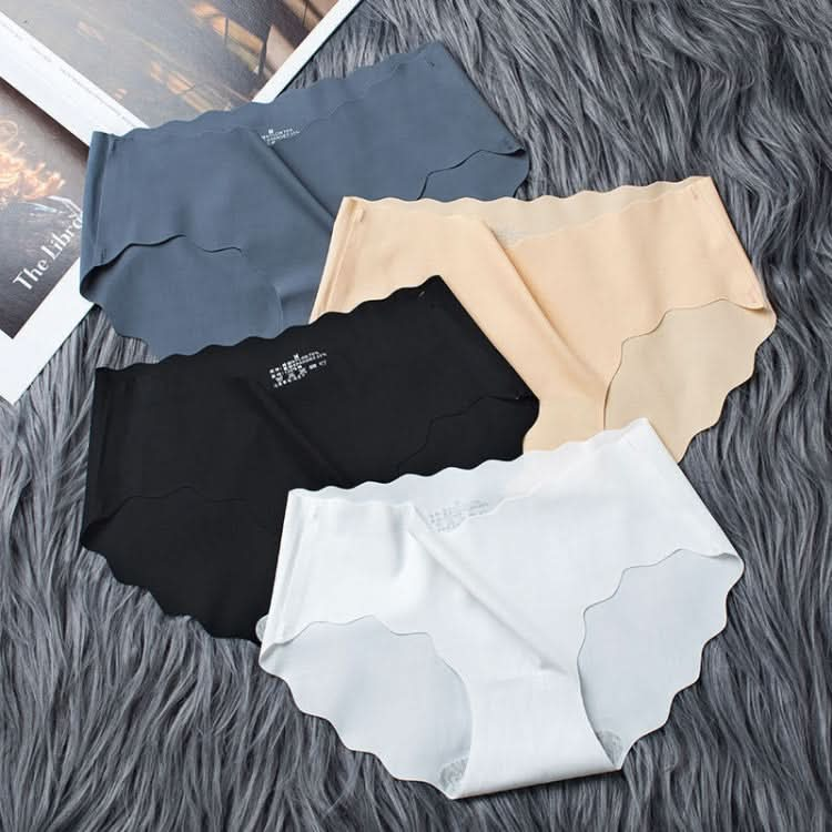 4 PCS / Set Non-trace Ice Silk Panties Female Pure Cotton Crotch Antibacterial Mid-Waist Breathable Girl Briefs-Reluova