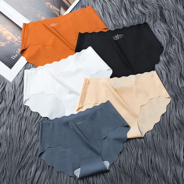 4 PCS / Set Non-trace Ice Silk Panties Female Pure Cotton Crotch Antibacterial Mid-Waist Breathable Girl Briefs